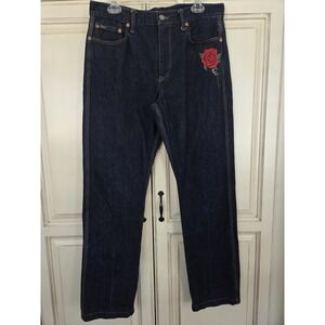 Polo Ralph Lauren Rose Embroidered The Reede High Rise Straight Jeans Womens 30R